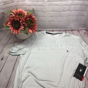 Mens medium- spyder swim rash guard top short sleeve